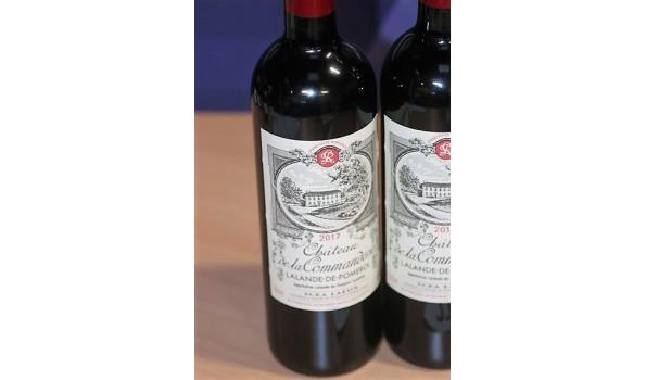 3 flessen à 75cl rode wijn CHATEAU DE LA COMMANDERIE, Lalande-de-Pomerol, 2017, Frankrijk